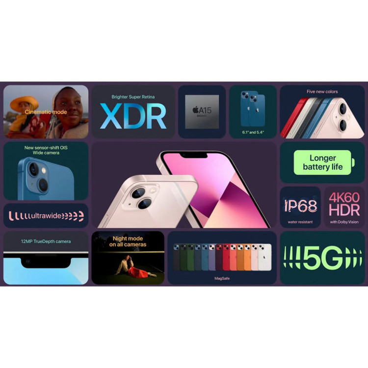 آیفون مدل iPhone 13 CH دو سیم کارت ظرفیت 128 گیگابایت و رم 4 گیگابایت