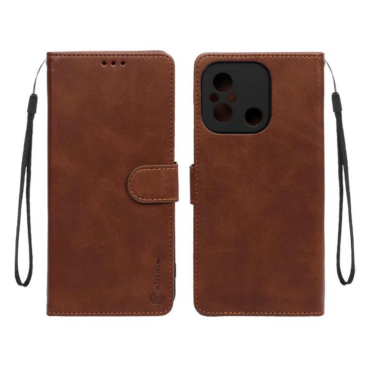 کیف موبایل چرمی جاکارتی محافظ لنزدار Nillkin شیائومی مدل Xiaomi Redmi 12C / Redmi 11A / Poco C55