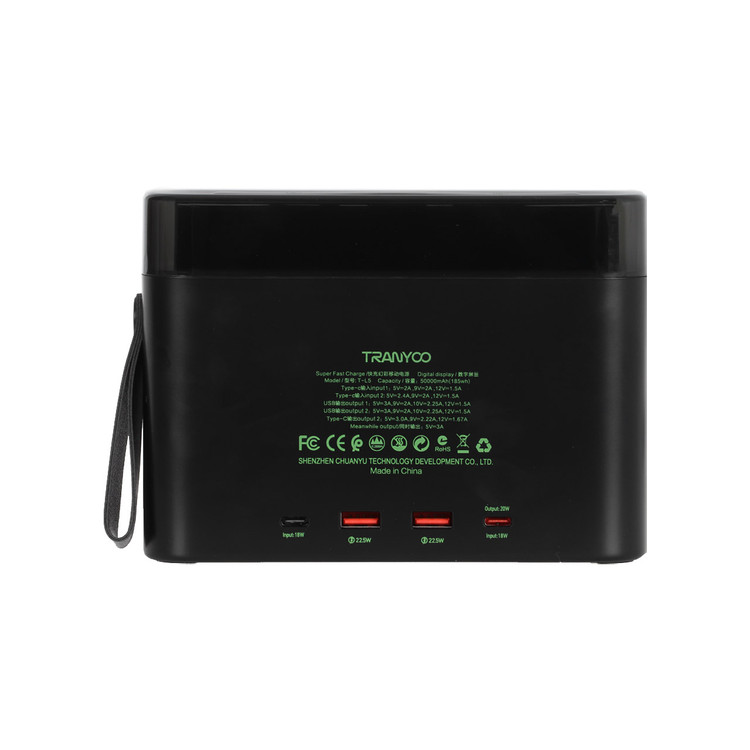 پاوربانک (فست شارژ) Tranyoo 22.5W 50000mAh مدل T-L5