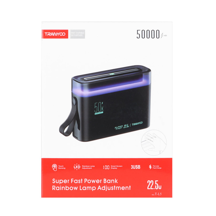 پاوربانک (فست شارژ) Tranyoo 22.5W 50000mAh مدل T-L5