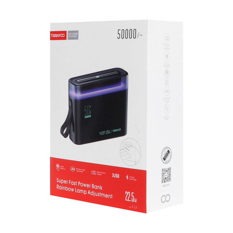 پاوربانک (فست شارژ) Tranyoo 22.5W 50000mAh مدل T-L5