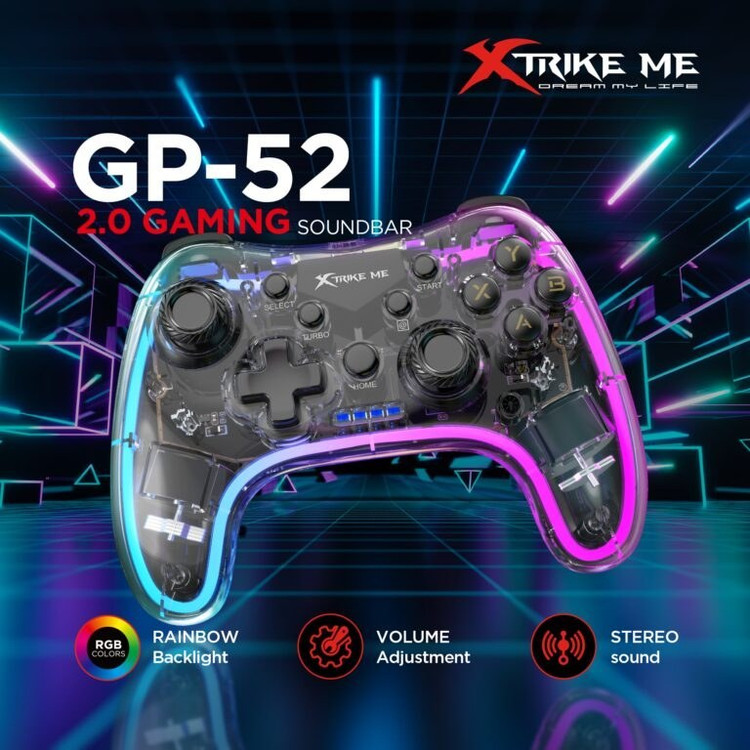 دسته بازی بی سیم XTRIKE ME مدل GP-52 با قابلیت اتصال به موبایل، کامپیوتر، نینتندو و پلی استیشن 3 و 4