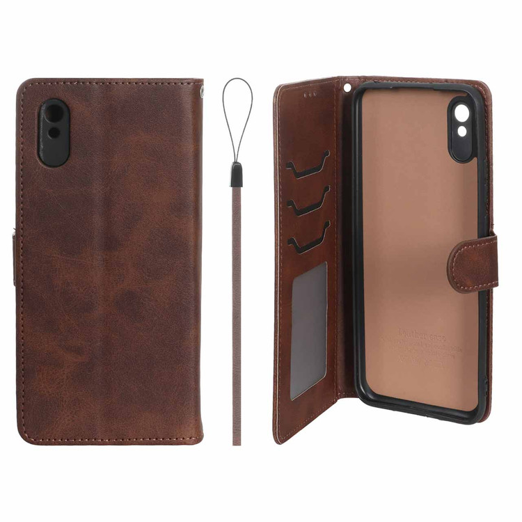کیف موبایل چرمی مگنتی جاکارتی و محافظ لنزدار درجه یک داخل خز شیائومی مدل Xiaomi Redmi 9A / Redmi 9A Sport / Redmi 9AT