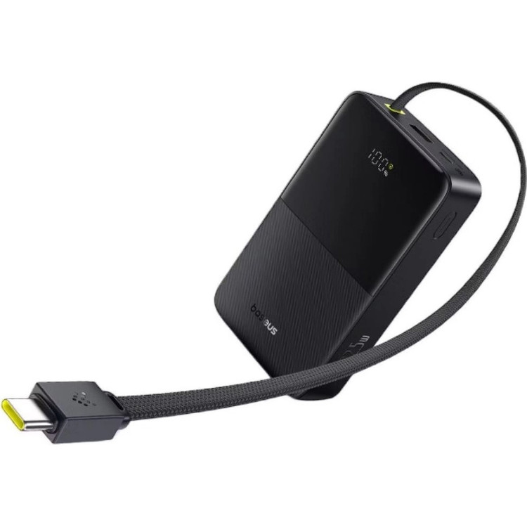 پاوربانک Baseus مدل EnerFill FC51 ظرفیت ۲۰۰۰۰ میلیآمپر ساعت با توان ۲۲.۵ وات و کابل Type-C متصل