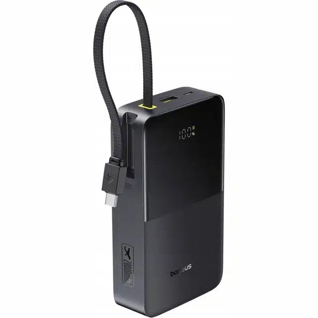 پاوربانک Baseus مدل EnerFill FC51 ظرفیت ۲۰۰۰۰ میلیآمپر ساعت با توان ۲۲.۵ وات و کابل Type-C متصل