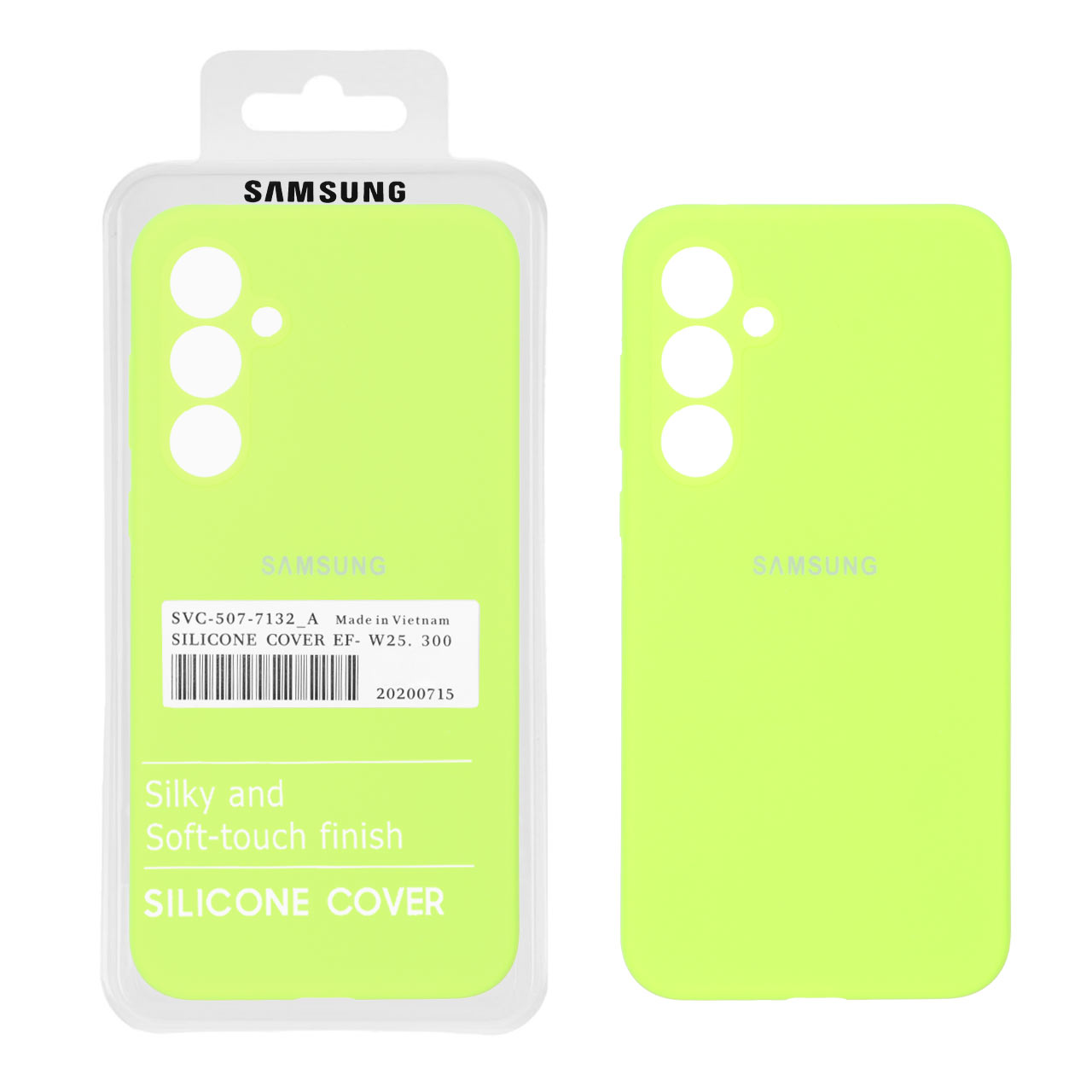 قاب سیلیکونی اورجینال داخل مخمل پاک کنی محافظ لنزدار اورجینال سامسونگ Samsung Galaxy A35 (پک اصلی)