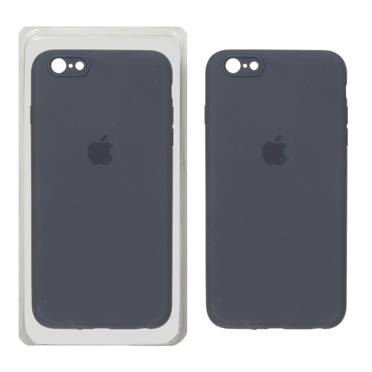 قاب سیلیکونی درجه یک پاک کنی محافظ لنزدار اورجینال اپل آیفون Apple iPhone 6 Plus / iPhone 6s Plus- خاکستری (پک اصلی)
