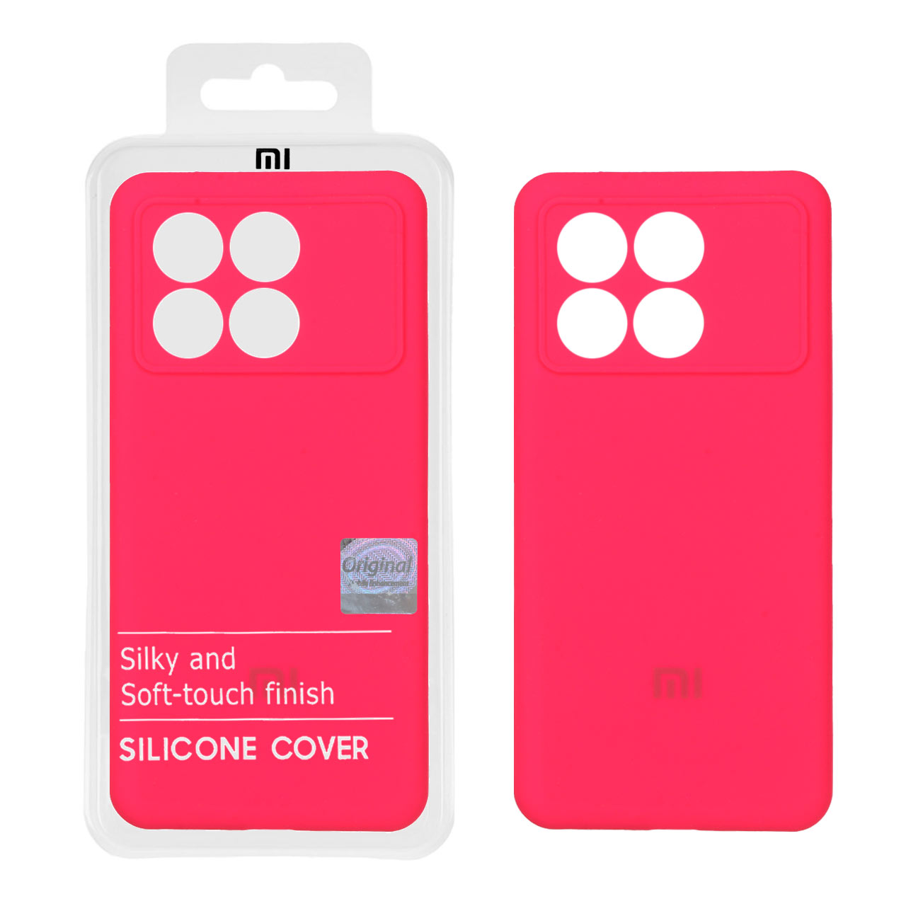 قاب سیلیکونی اورجینال داخل مخمل پاک کنی درجه یک شیائومی مدل Xiaomi Poco X6 Pro 5G / Redmi K70E (پک اصلی)