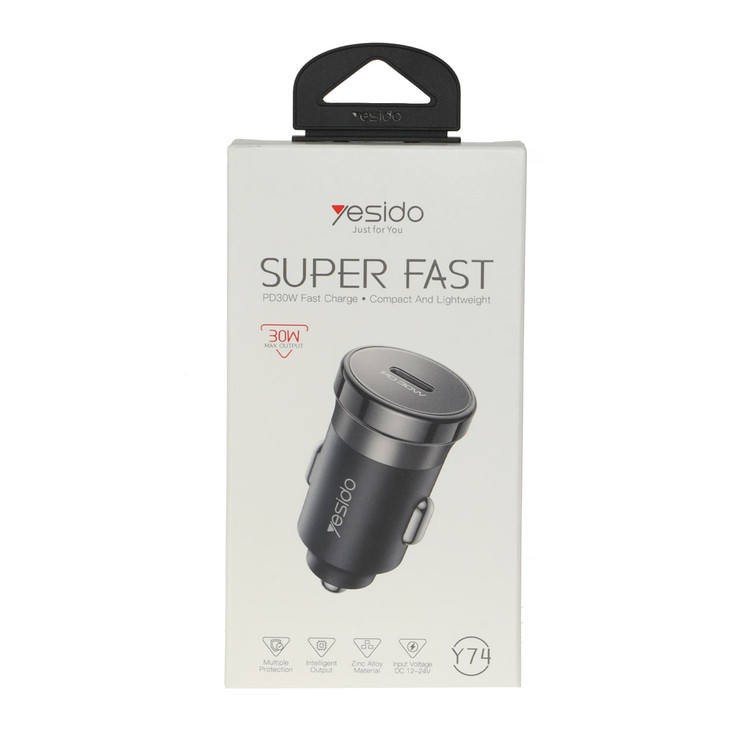 شارژر فندکی PD و فست تک پورت Yesido مدل Y74 30W
