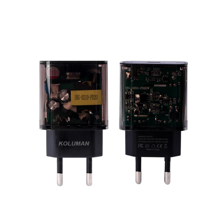 شارژر دیواری 20W فست و PD تک پورت Koluman مدل KC-H125
