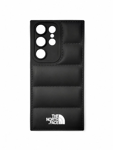 قاب پافر North Face طرح دار و محافظ لنزدار سامسونگ مدل Samsung Galaxy S23 Ultra