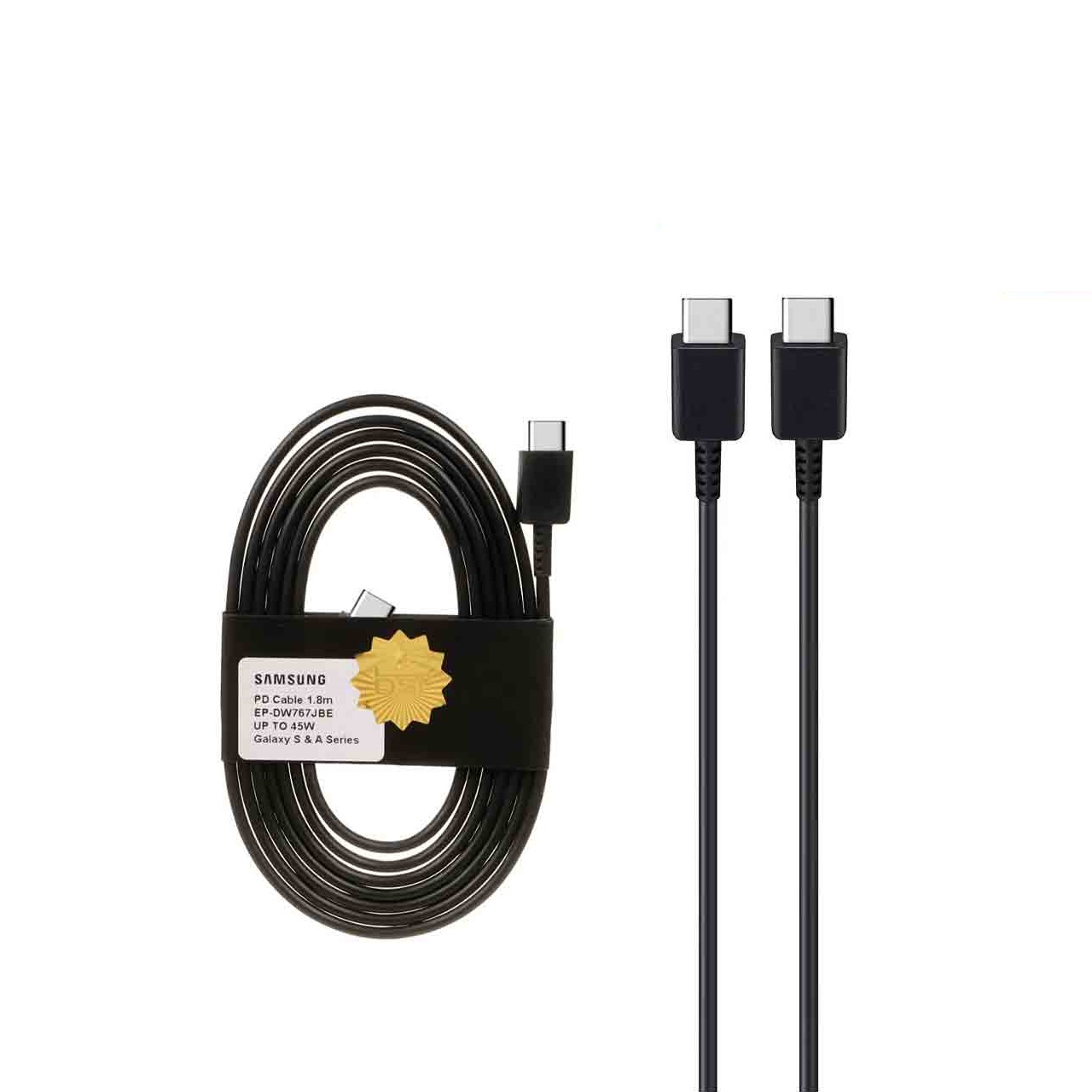 کابل شارژ درجه یک 1.8 متری PD و فست SAMSUNG Type-C to Type-C 45W