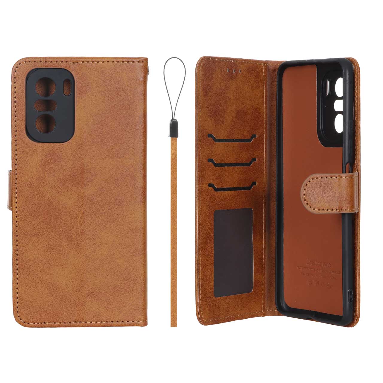 کیف موبایل چرمی جاکارتی مگنتی محافظ لنزدار داخل خز درجه یک شیائومی مدل Xiaomi Poco F3 / Redmi Mi 11i / Redmi K40