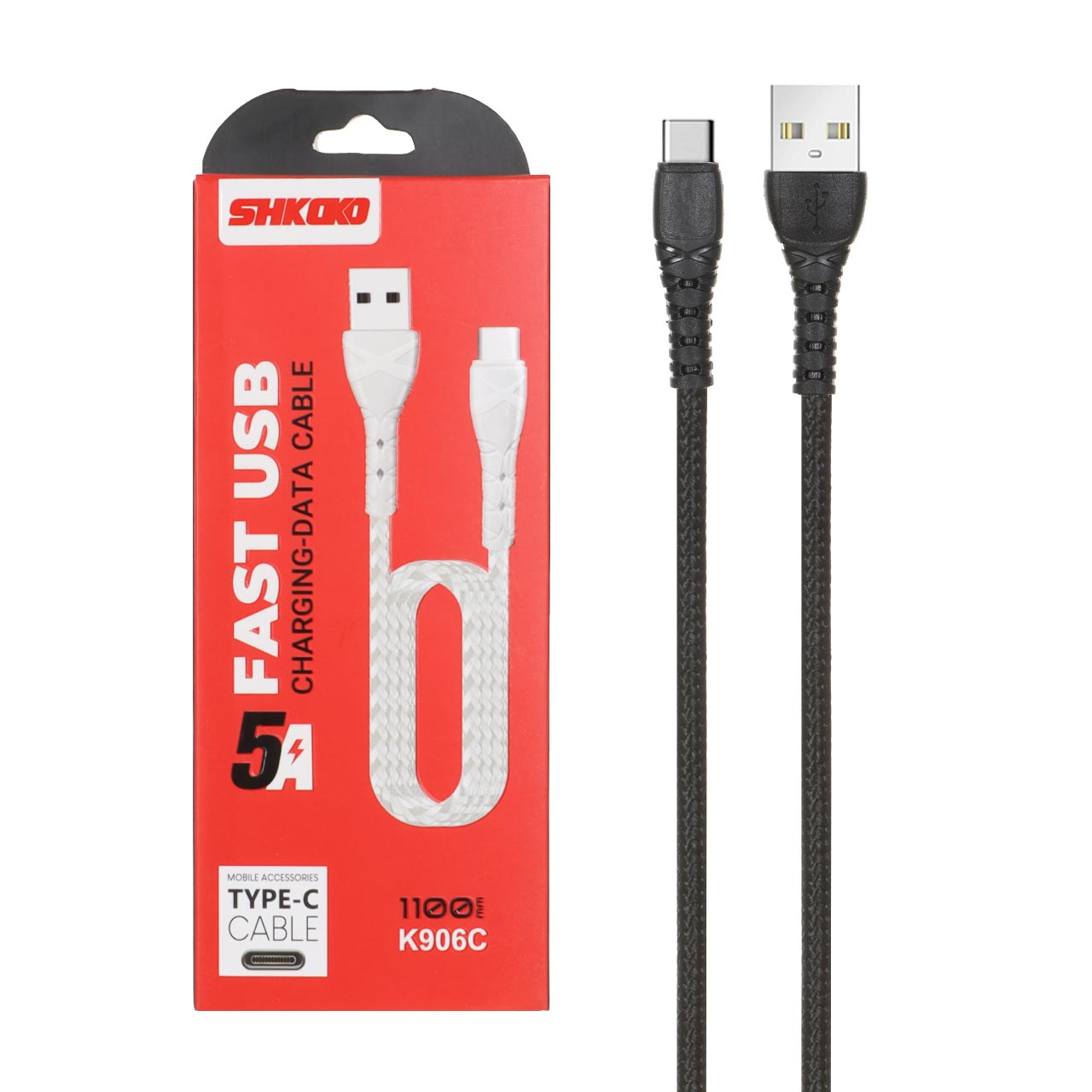 کابل شارژ 1.1 متری فست Shkoko Type-C مدل K906C