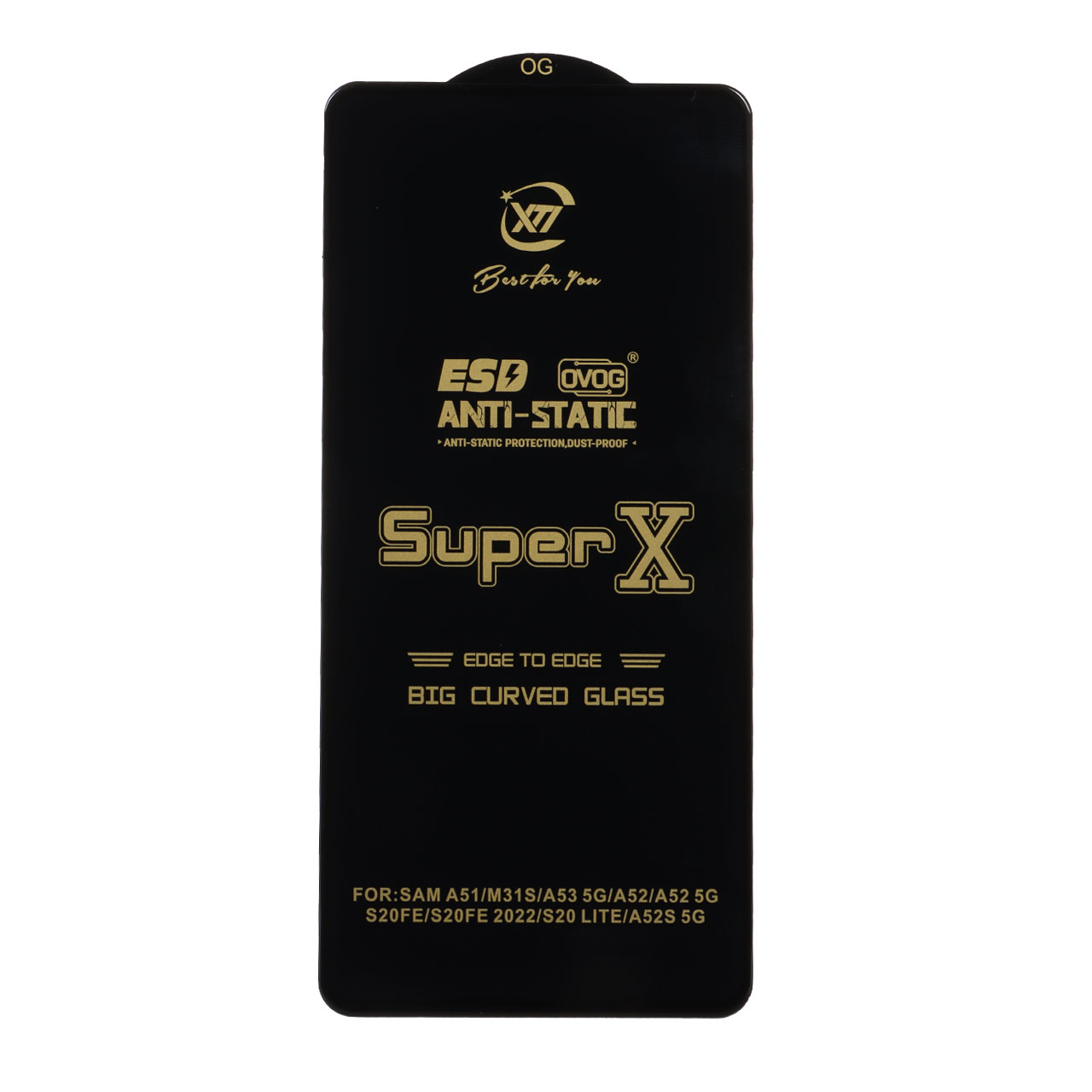 گلس محافظ صفحه نمایش شیشه ای آنتی استاتیک سامسونگ مدل Samsung A51 / A52 / A52S / A53 / S20 FE - Full Cover Super X