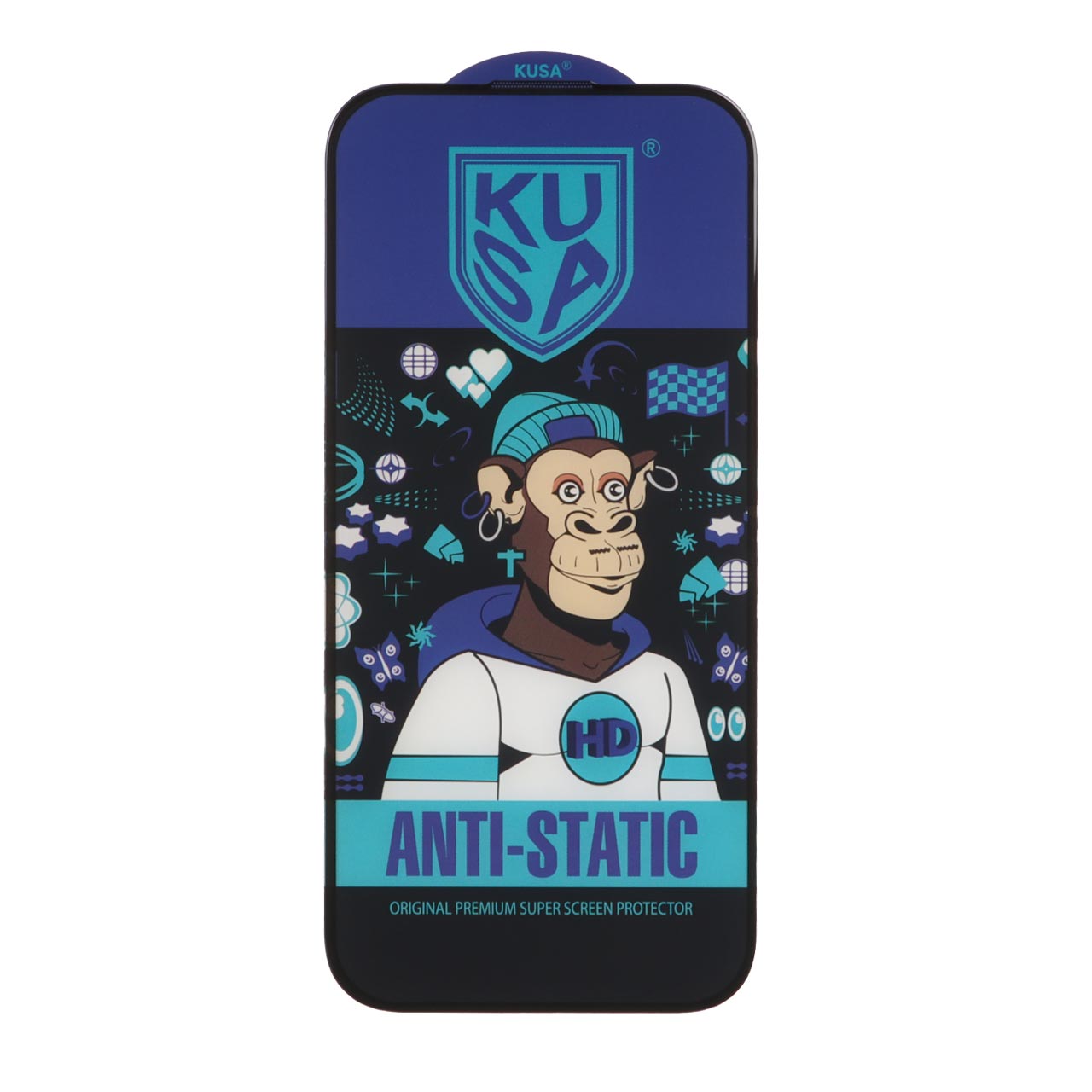گلس محافظ صفحه نمایش شیشه ای آنتی استاتیک درجه یک Full Cover Kusa- Anti Static  آیفون مدل Apple iPhone X Max / XS Max / 11 Pro Max