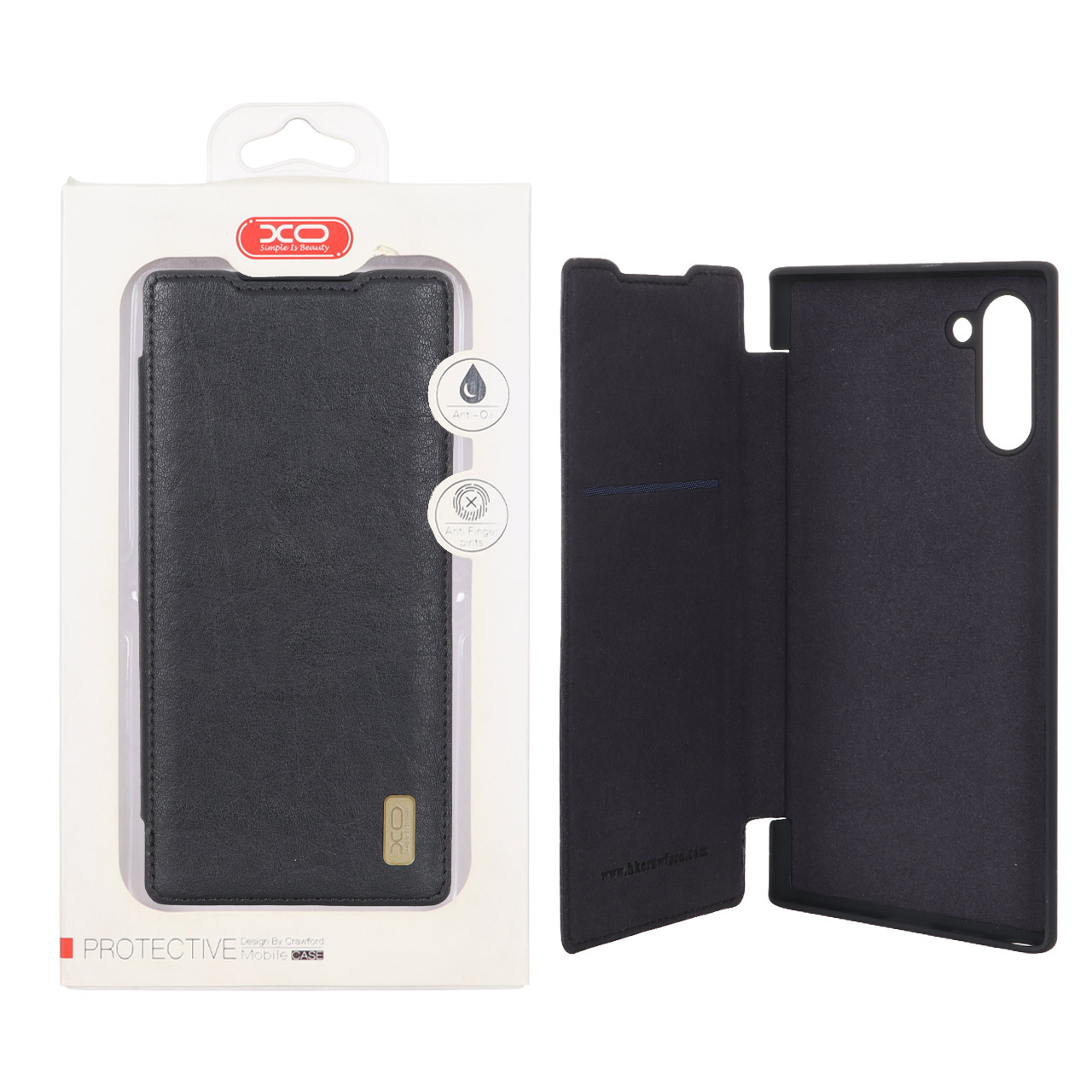کیف موبایل چرمی XO داخل مخمل Samsung Galaxy Note 10 - مشکی (پک دار)
