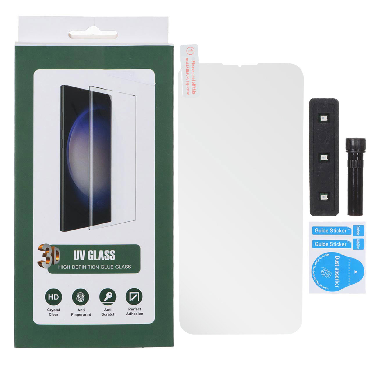 گلس محافظ صفحه نمایش یو وی شیشه ای درجه یک اورجینال UV 3D Glass شیائومی Xiaomi Mi Note 10 / Note 10 Pro (پک دار)