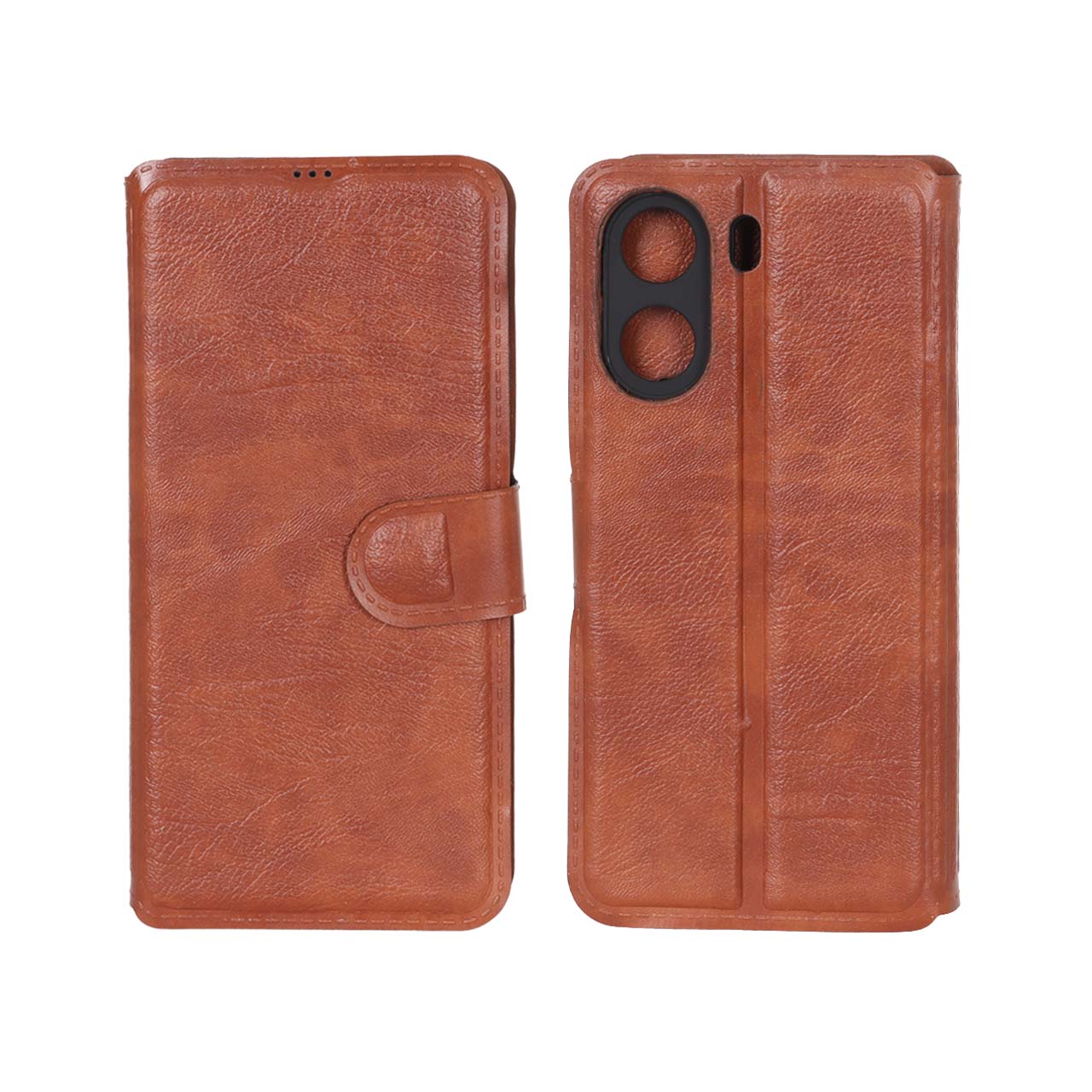 کیف موبایل چرمی جاکارتی مگنتی محافظ لنزدار شیائومی مدل Xiaomi Redmi 13C / Poco C65