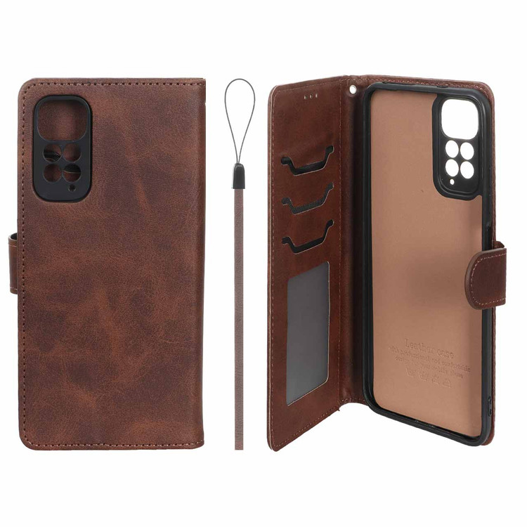 کیف موبایل چرمی جاکارتی و محافظ لنزدار داخل خز درجه یک شیائومی مدل Xiaomi Redmi Note 11 4G / Redmi Note 11S