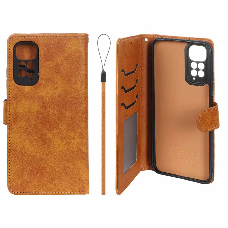 کیف موبایل چرمی جاکارتی و محافظ لنزدار داخل خز درجه یک شیائومی مدل Xiaomi Redmi Note 11 4G / Redmi Note 11S