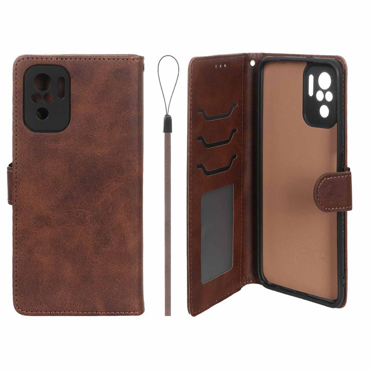 کیف موبایل چرمی مگنتی جاکارتی و محافظ لنزدار درجه یک شیائومی مدل Xiaomi Redmi Note 10 4G / Redmi Note 10S / Poco M5S