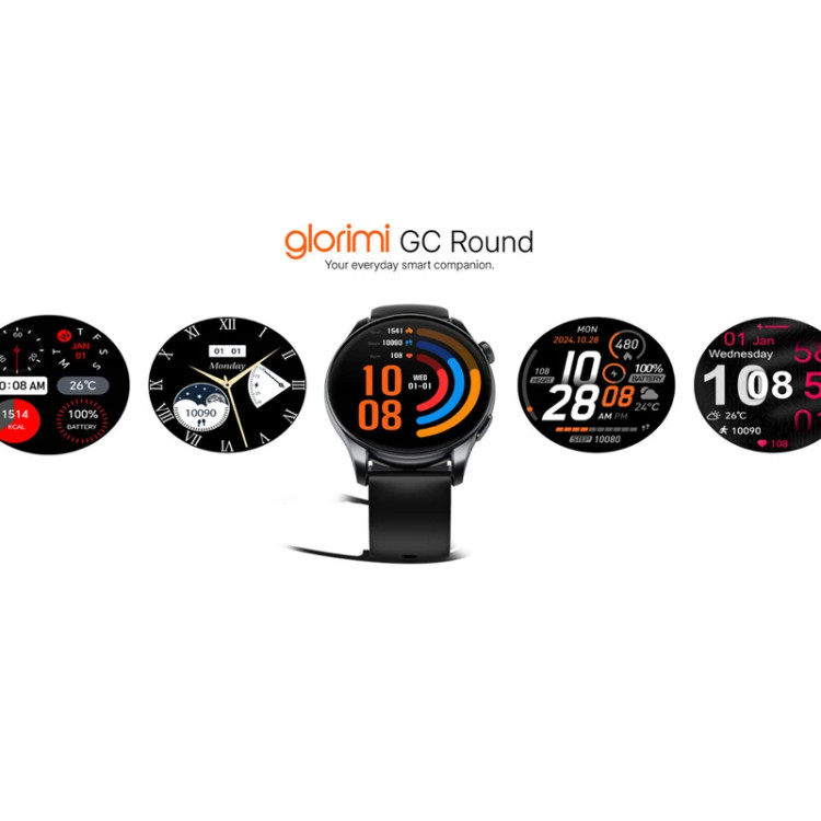 ساعت هوشمند گلوریمی مدل GC Round با بند سیلیکونی سایز ۴۶ میلیمتر