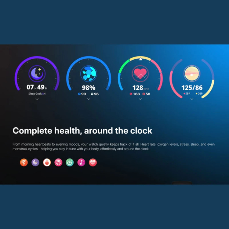 ساعت هوشمند گلوریمی مدل GC Round با بند سیلیکونی سایز ۴۶ میلیمتر