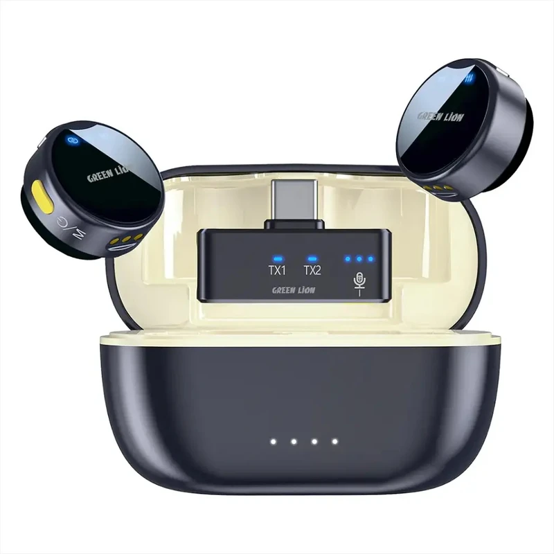 میکروفون بی‌سیم کلیپسی گرین لاین مدل GM-92X با گیرنده USB Type-C و قابلیت کاهش نویز