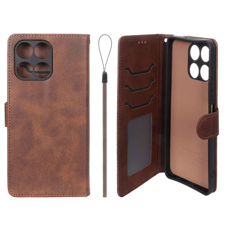 کیف موبایل چرمی جاکارتی مگنتی و محافظ لنزدار درجه یک هواوی آنر مدل Honor X6a