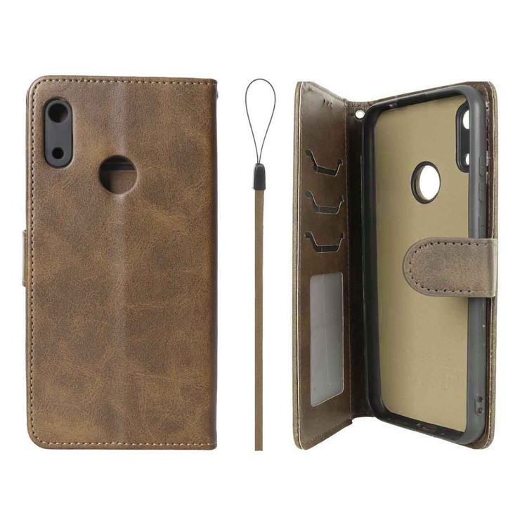 کیف موبایل چرمی جاکارتی و محافظ لنزدار درجه یک هواوی مدل Huawei Y6 (2019) / Y6 Prime (2019) / Y6s / Honor 8a