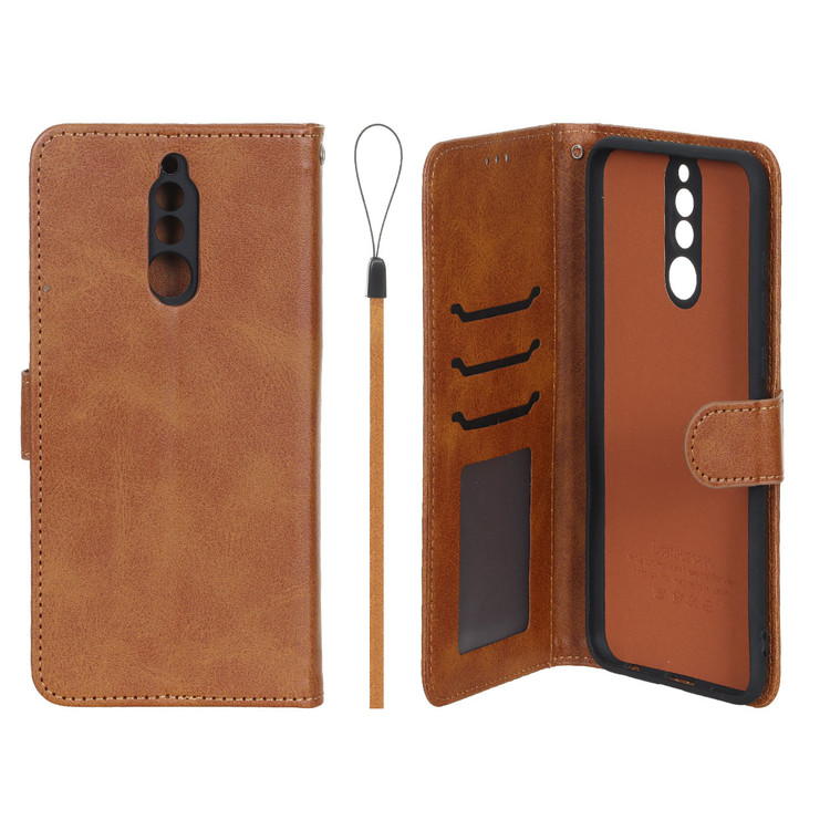 کیف موبایل چرمی مگنتی جاکارتی و محافظ لنزدار داخل مخمل درجه یک هواوی مدل Huawei Mate 10 Lite