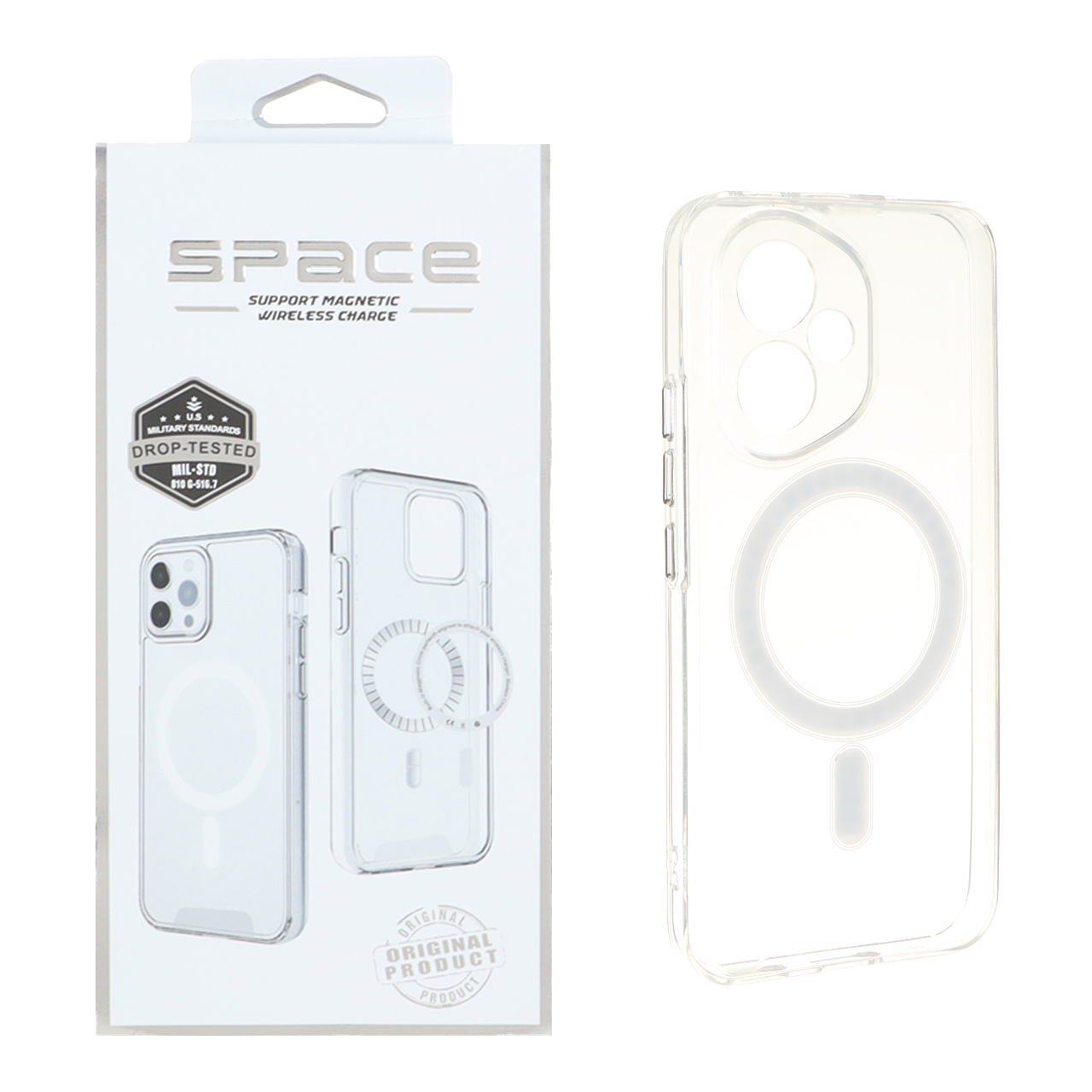 قاب مگ سیف اورجینال محافظ لنزدار Space شفاف آنر مدل Honor 400 (پک دار)