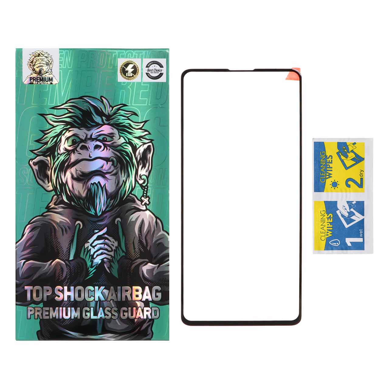 گلس محافظ صفحه نمایش شیشه ای خم فول چسب Full Cover Top Shock درجه یک مدل Samsung Galaxy Note 10 Lite (پک دار)