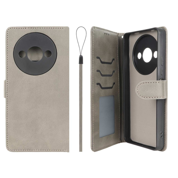 کیف موبایل چرمی مگنتی جاکارتی و محافظ لنزدار داخل مخمل درجه یک شیائومی مدل Xiaomi Redmi A3 / A3x / Poco C61