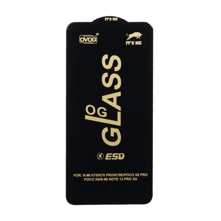 گلس محافظ صفحه نمایش شیشه ای درجه یک آنتی استاتیک ESD OVOG مدل Xiaomi Poco X7 Pro 5G / Mi 14t / 14T Pro / Redmi Note 13 Pro 5G / Poco X6 5G / Poco F6 5G / Poco F6 Pro 5G / Note 13 5G / Poco X6 Pro 5G