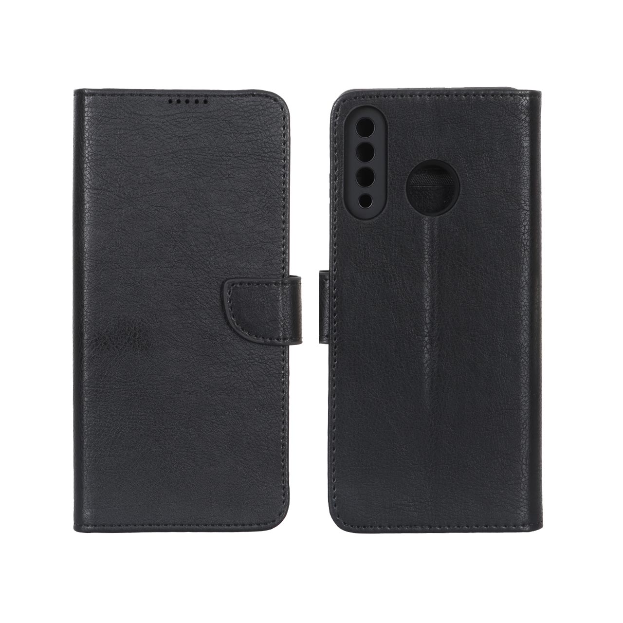 کیف موبایل چرمی مگنتی جاکارتی و محافظ لنزدار درجه یک هواوی Huawei P30 Lite