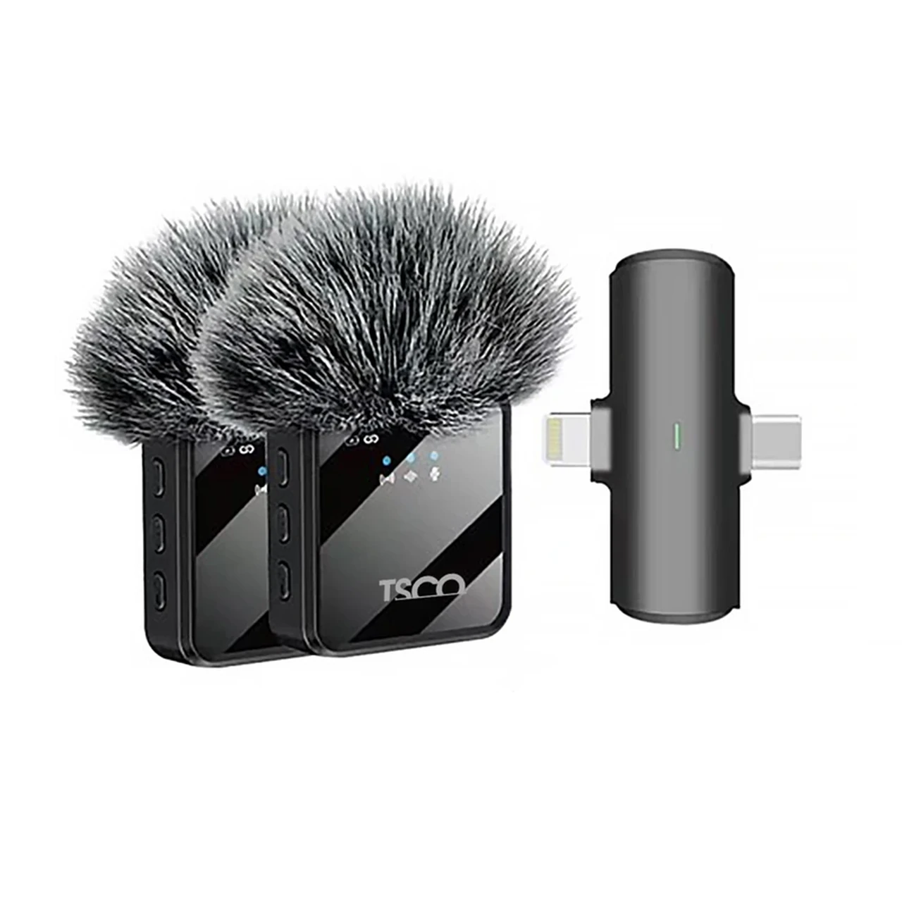 میکروفون یقه ای بی سیم Tsco Type-C/Lightning مدل TMIC 5007 (دو میکروفون)