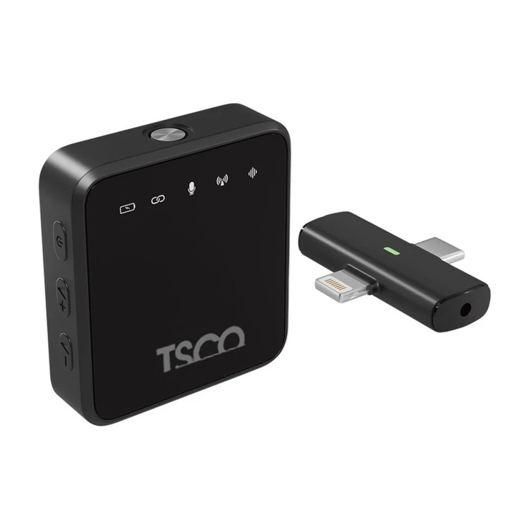 میکروفون یقه ای بی سیم Tsco Type-C/Lightning مدل TMIC 5007 (دو میکروفون)