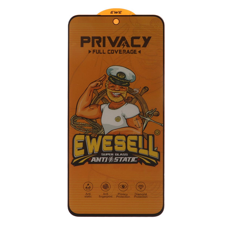 گلس محافظ صفحه نمایش پرایوسی حریم شخصی درجه یک Ewesell Anti Static Privacy مدل Samsung Galaxy S25 FE / S24 FE / A57 / A37 / A56 / A36