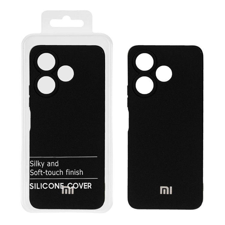 قاب سیلیکونی داخل مخمل محافظ لنزدار شیائومی Xiaomi Redmi 13X / Redmi 13 4G / Poco M6 4G (پک دار)
