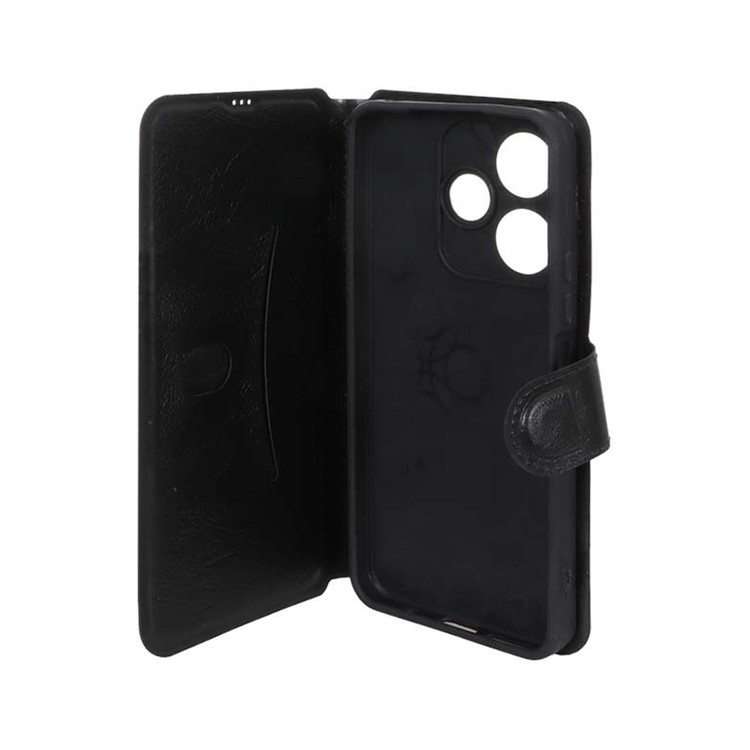 کیف موبایل چرمی مگنتی جاکارتی و محافظ لنزدار شیائومی Xiaomi Redmi 13X / Redmi 13 4G / Poco M6 4G