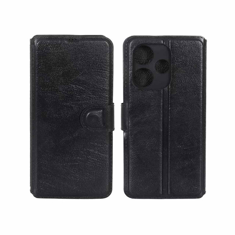 کیف موبایل چرمی مگنتی جاکارتی و محافظ لنزدار شیائومی Xiaomi Redmi 13X / Redmi 13 4G / Poco M6 4G