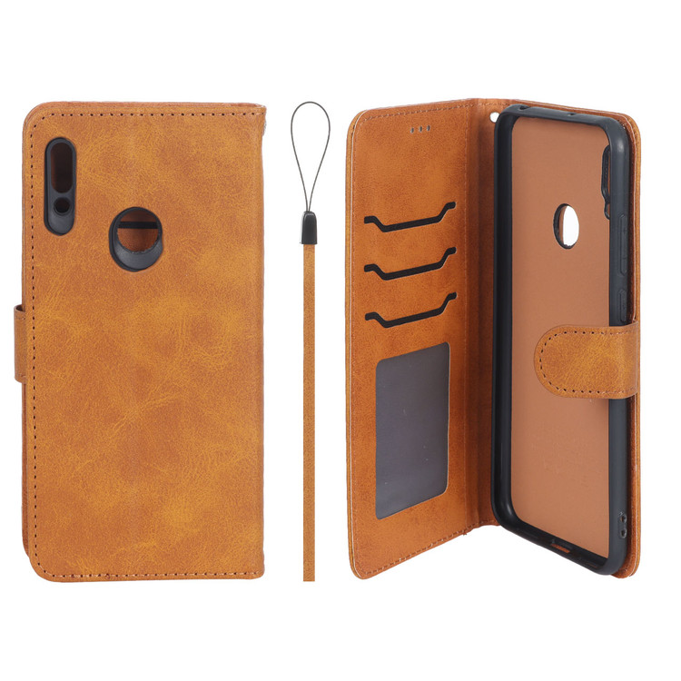 کیف موبایل چرمی مگنتی جاکارتی و محافظ لنزدار داخل مخمل درجه یک هواوی مدل Huawei Y6 (2019) / Y6 Prime (2019) / Y6s / Honor 8a
