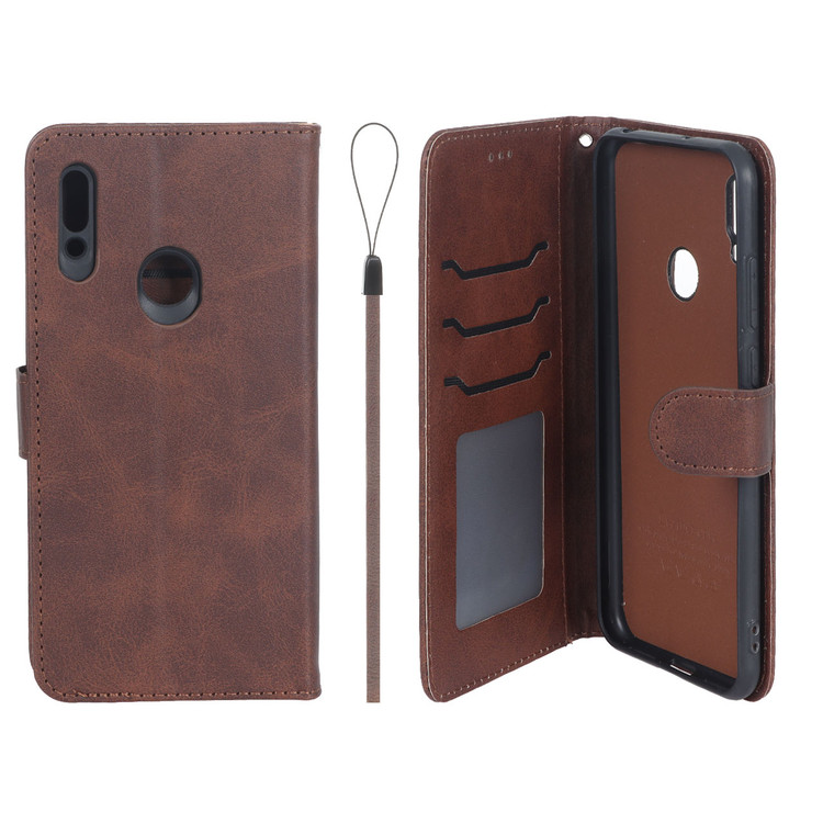 کیف موبایل چرمی مگنتی جاکارتی و محافظ لنزدار داخل مخمل درجه یک هواوی مدل Huawei Y6 (2019) / Y6 Prime (2019) / Y6s / Honor 8a