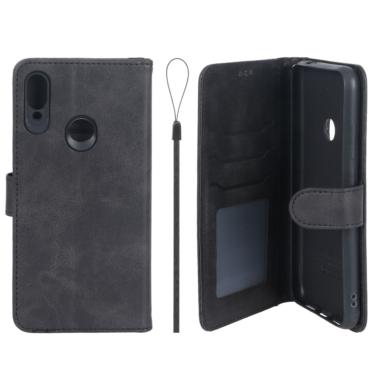 کیف موبایل چرمی مگنتی جاکارتی و محافظ لنزدار داخل مخمل درجه یک شیائومی مدل Xiaomi Redmi Note 7 / Note 7 Pro / Note 7s