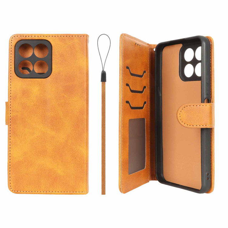 کیف موبایل چرمی مگنتی جاکارتی و محافظ لنزدار داخل مخمل درجه یک هواوی آنر مدل Honor X6 / X8 5G
