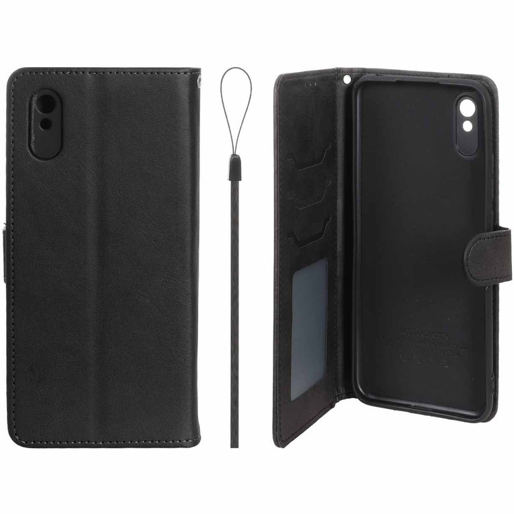 کیف موبایل چرمی مگنتی جاکارتی و محافظ لنزدار داخل مخمل درجه یک شیائومی مدل Xiaomi Redmi 9A / Redmi 9A Sport / Redmi 9AT