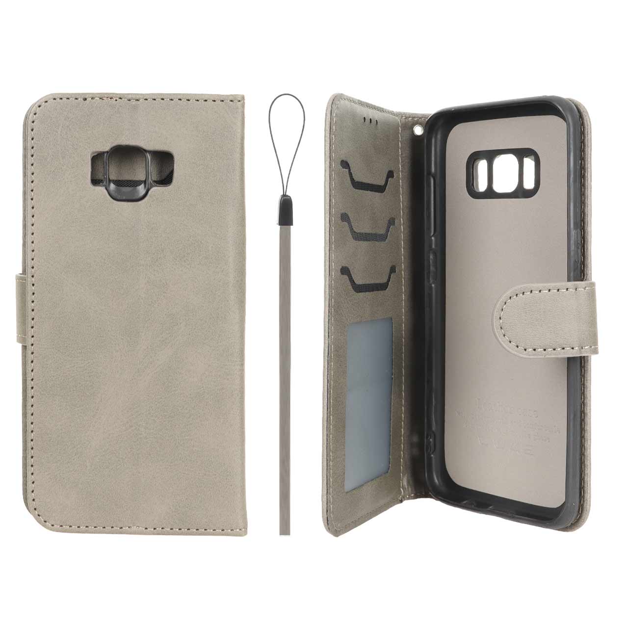 کیف موبایل چرمی مگنتی جاکارتی و محافظ لنزدار داخل مخمل درجه یک سامسونگ مدل Samsung Galaxy S8