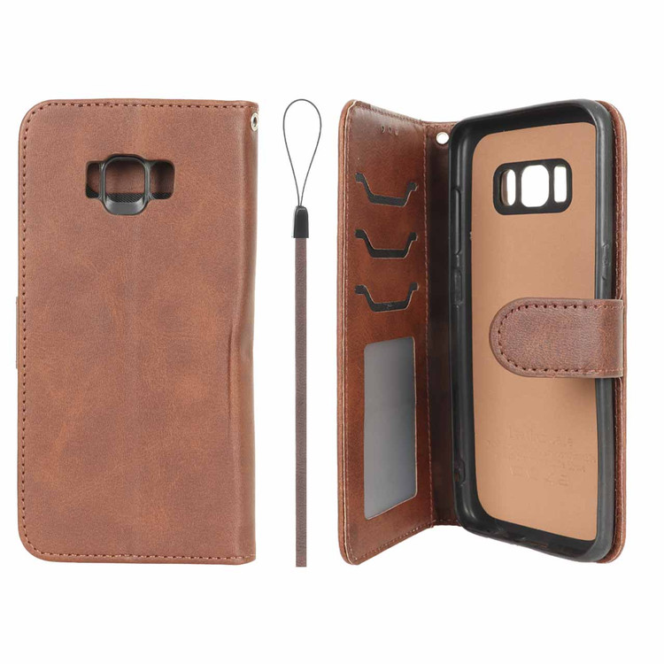 کیف موبایل چرمی مگنتی جاکارتی و محافظ لنزدار داخل مخمل درجه یک سامسونگ مدل Samsung Galaxy S8